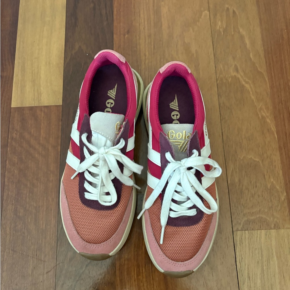 Gola Women's Pink and White Sneakers